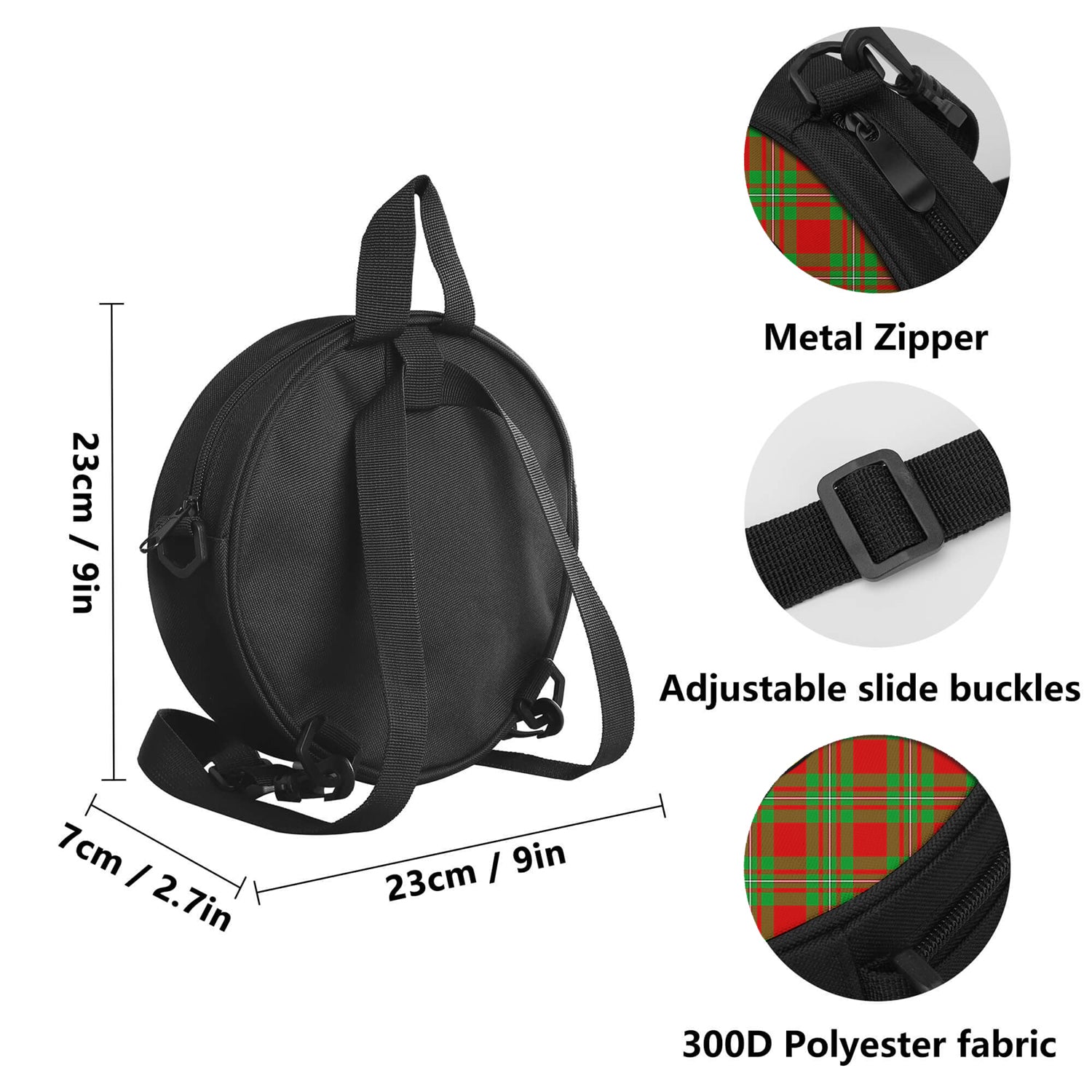 Callander Tartan Round Satchel Bags with Family Crest - Tartan Vibes Clothing