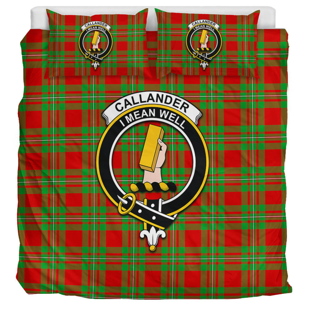 Callander Tartan Bedding Set with Family Crest UK Bedding Set UK Super King 104*94 inch - Tartan Vibes Clothing