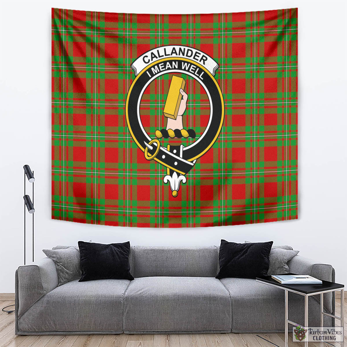 Callander Tartan Tapestry Wall Hanging and Home Decor for Room with Family Crest - Tartan Vibes Clothing