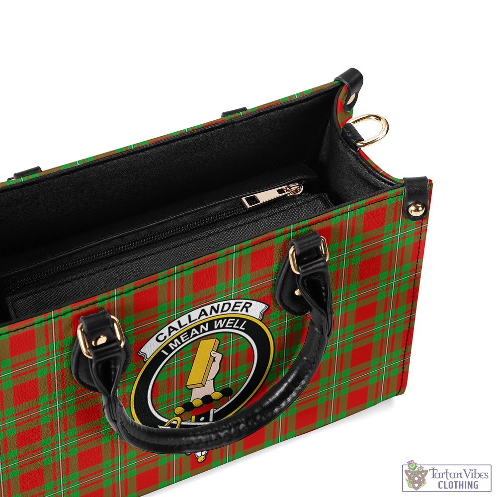 Callander Tartan Luxury Leather Handbags with Family Crest - Tartan Vibes Clothing
