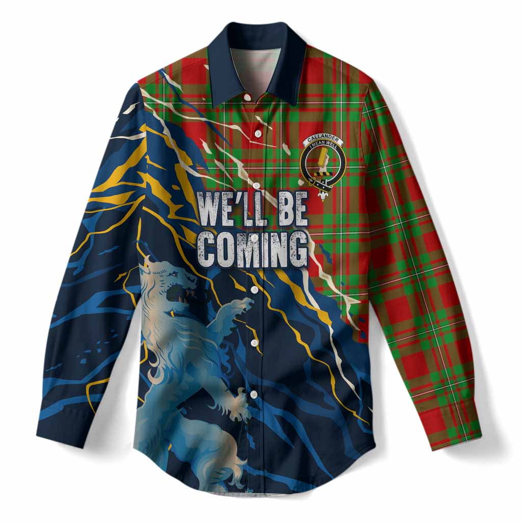 Callander Scotland Tartan Women Casual Shirt WC2026 Football - We'll Be Coming