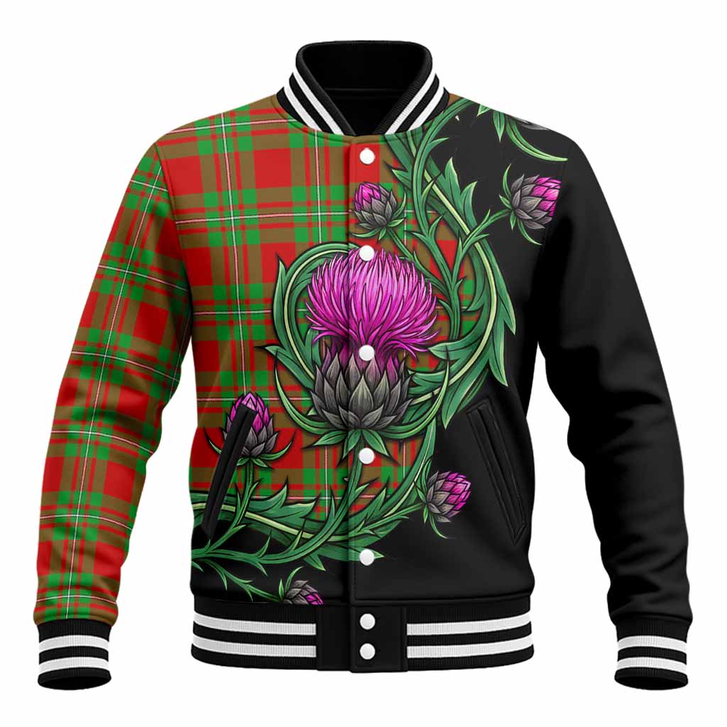 Callander Tartan Baseball Jacket Resilient Scottish Thistle Unisex - Tartan Vibes Clothing