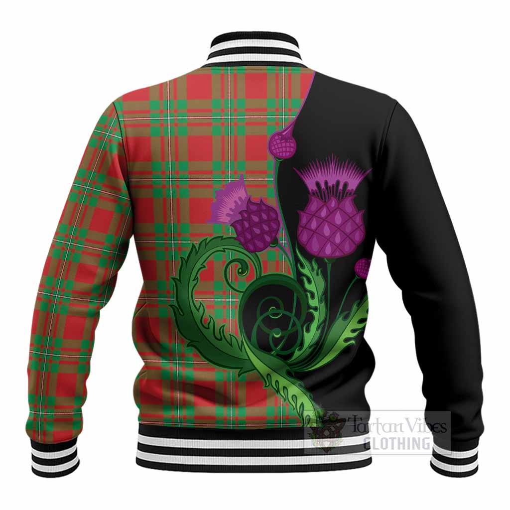 Callander Tartan Baseball Jacket Traditional Scottish Thistle