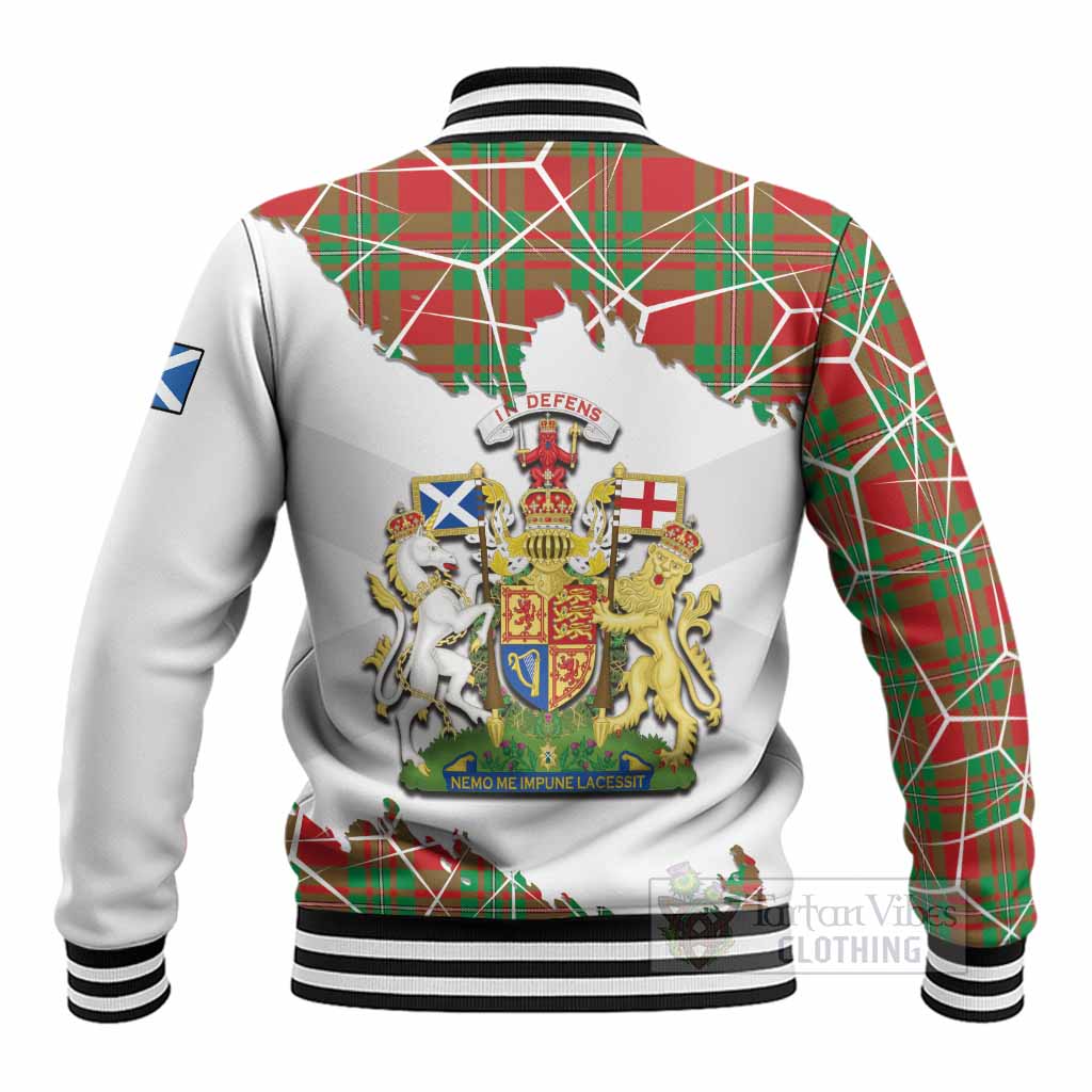 Callander Tartan Baseball Jacket with Family Crest and Lion Rampant Grunge Style