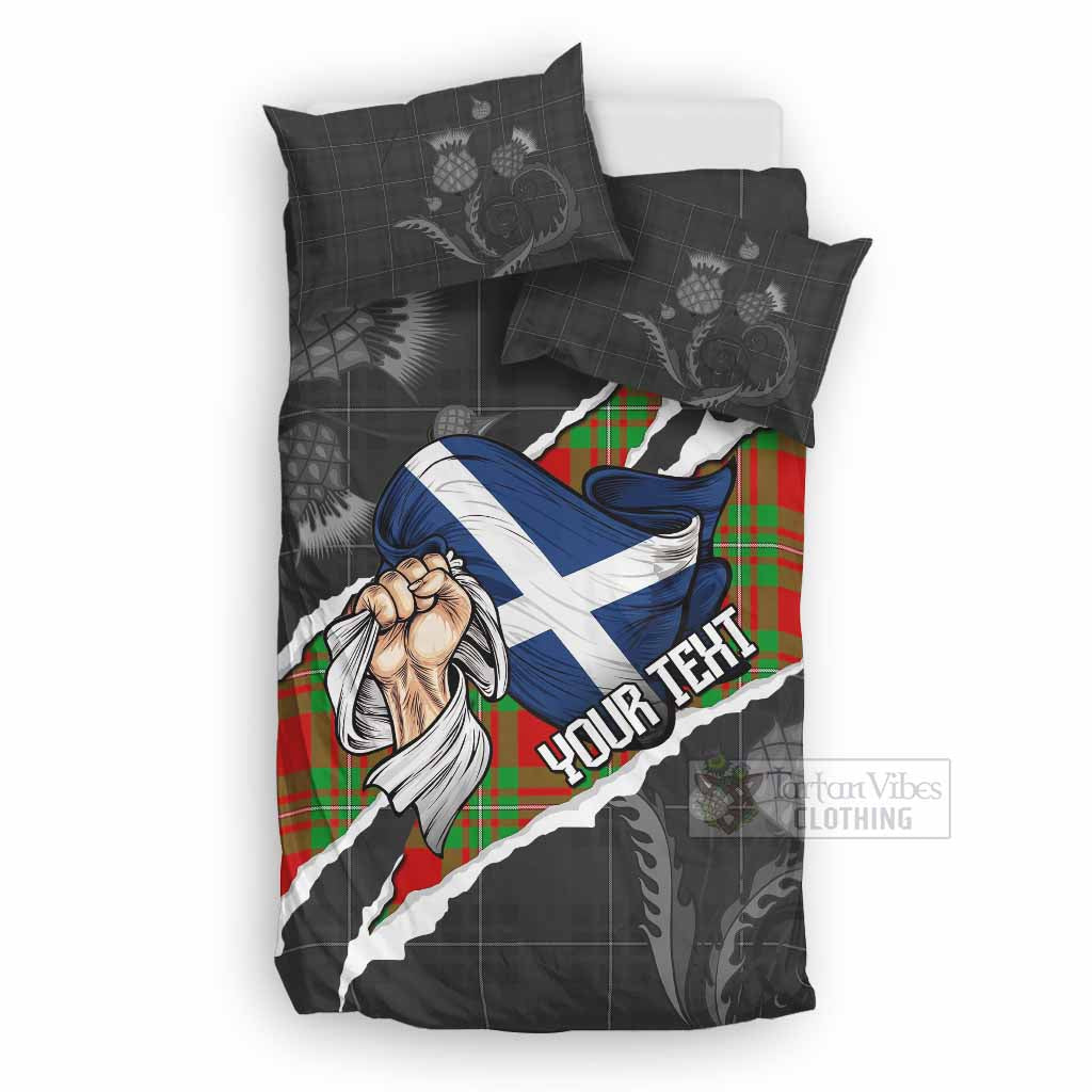 Callander Tartan Bedding Set Hands with Scotland National Flags UK Bedding Set UK Double 79*79 inch - Tartan Vibes Clothing