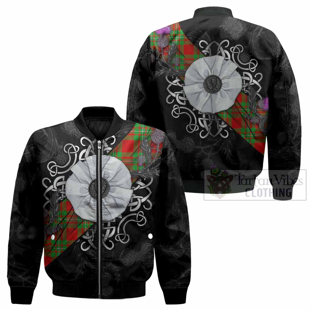 Callander Tartan Bomber Jacket Jacobite White Rose - Tartan Vibes Clothing