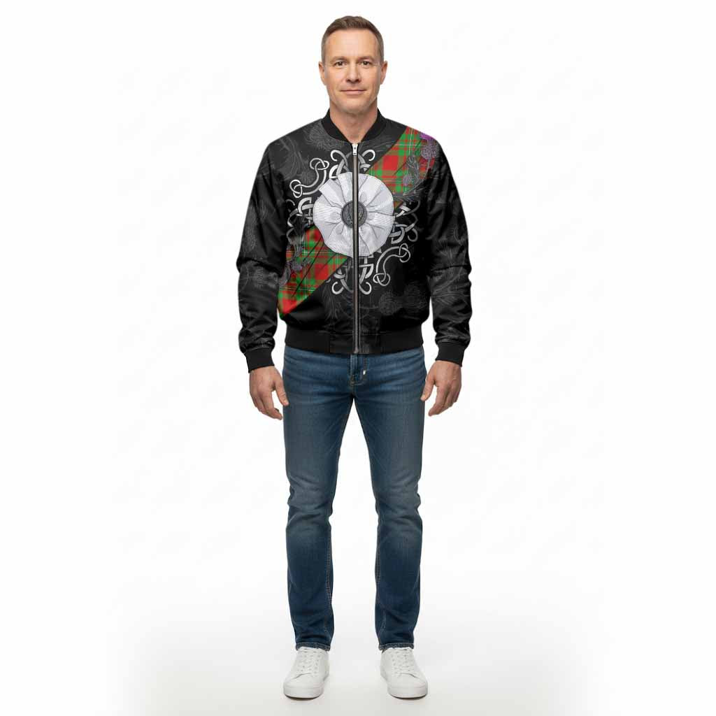 Callander Tartan Bomber Jacket Jacobite White Rose - Tartan Vibes Clothing