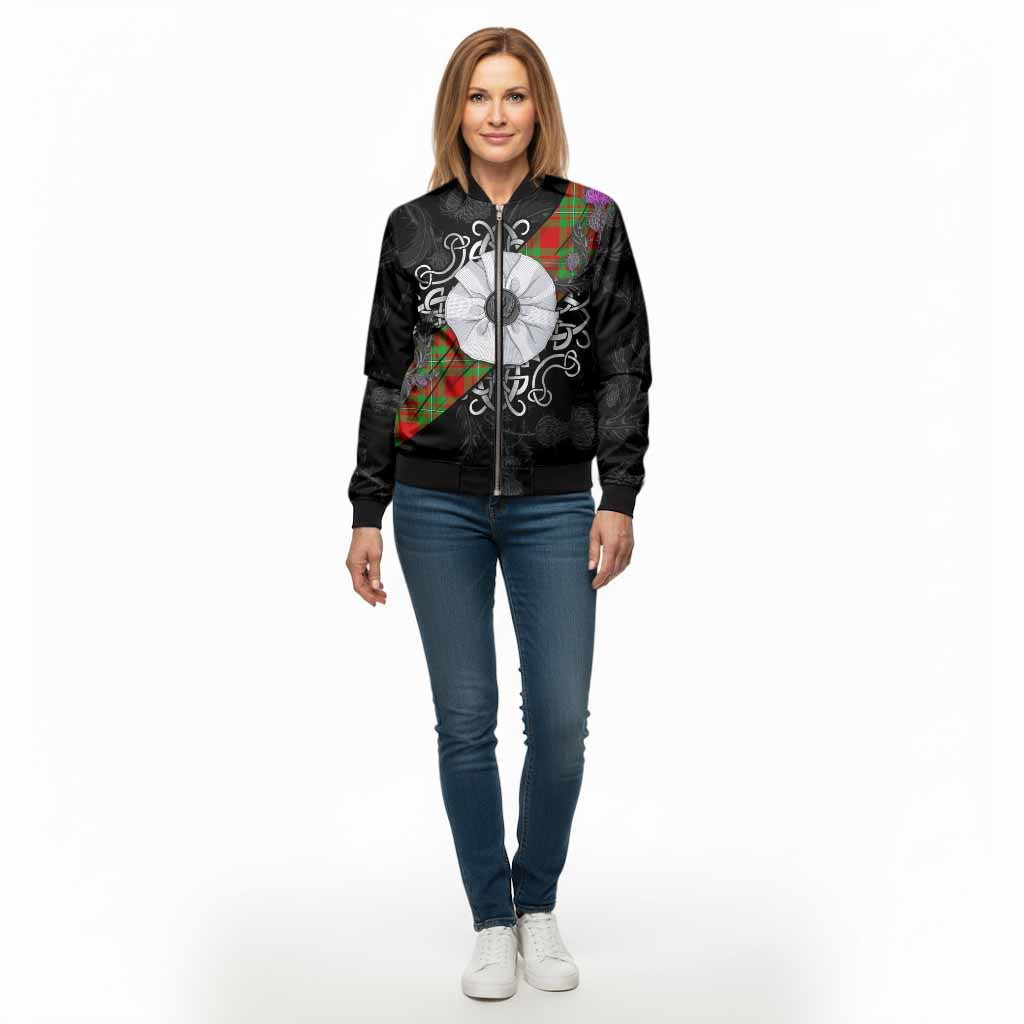 Callander Tartan Bomber Jacket Jacobite White Rose - Tartan Vibes Clothing