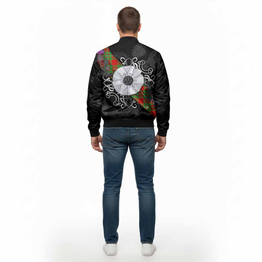 Callander Tartan Bomber Jacket Jacobite White Rose - Tartan Vibes Clothing