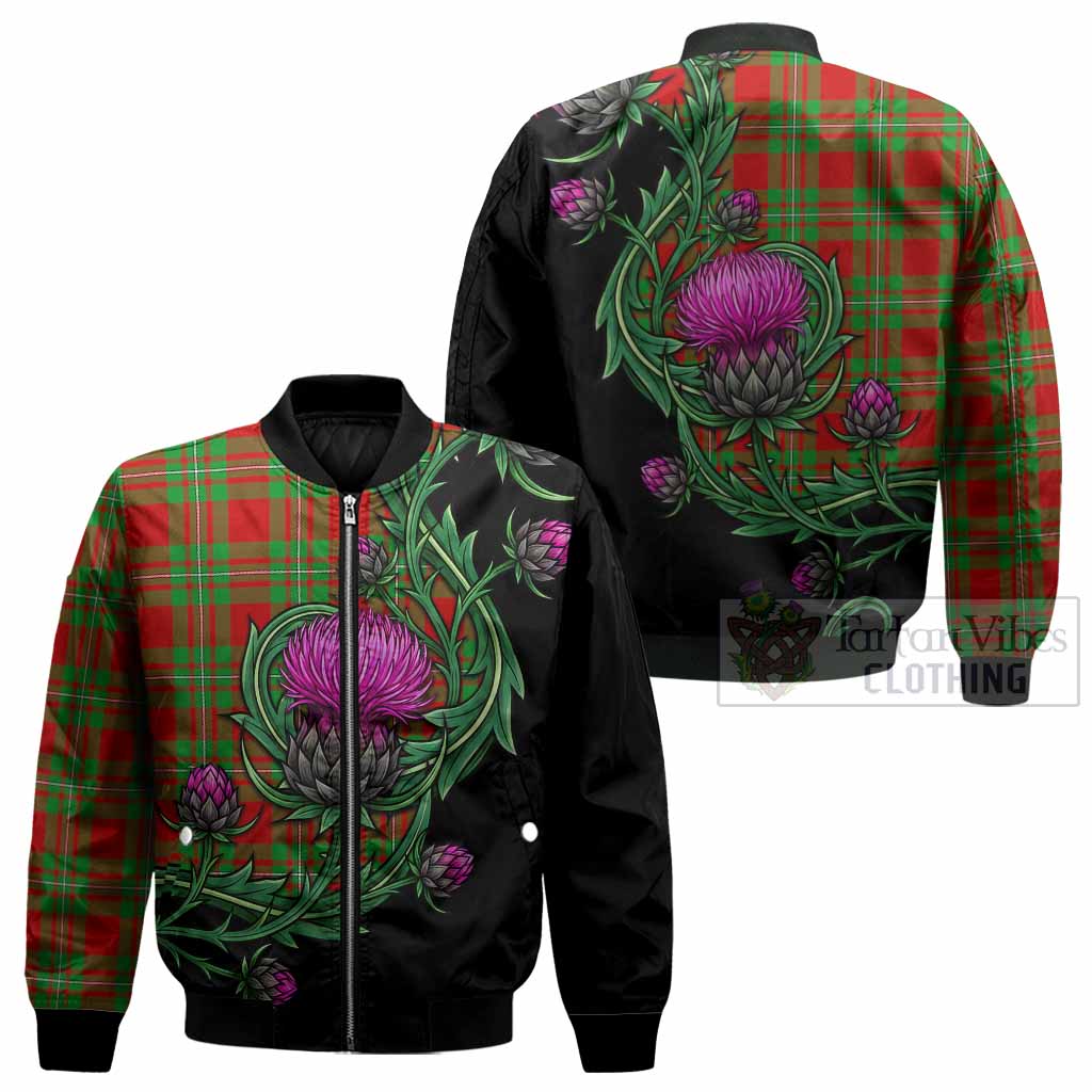 Callander Tartan Bomber Jacket Resilient Scottish Thistle - Tartan Vibes Clothing