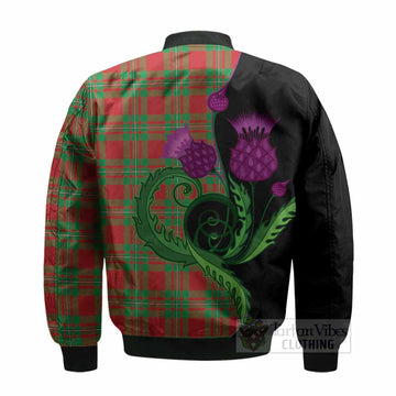 Callander Tartan Bomber Jacket Traditional Scottish Thistle - Tartan Vibes Clothing