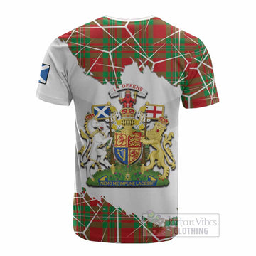 Callander Tartan Cotton T-shirt with Family Crest and Lion Rampant Grunge Style