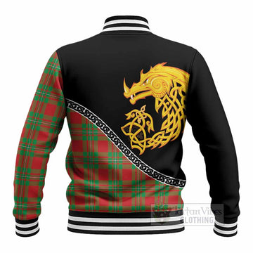 Callander Tartan Crest Baseball Jacket Legendary Dragon Knot Half Style