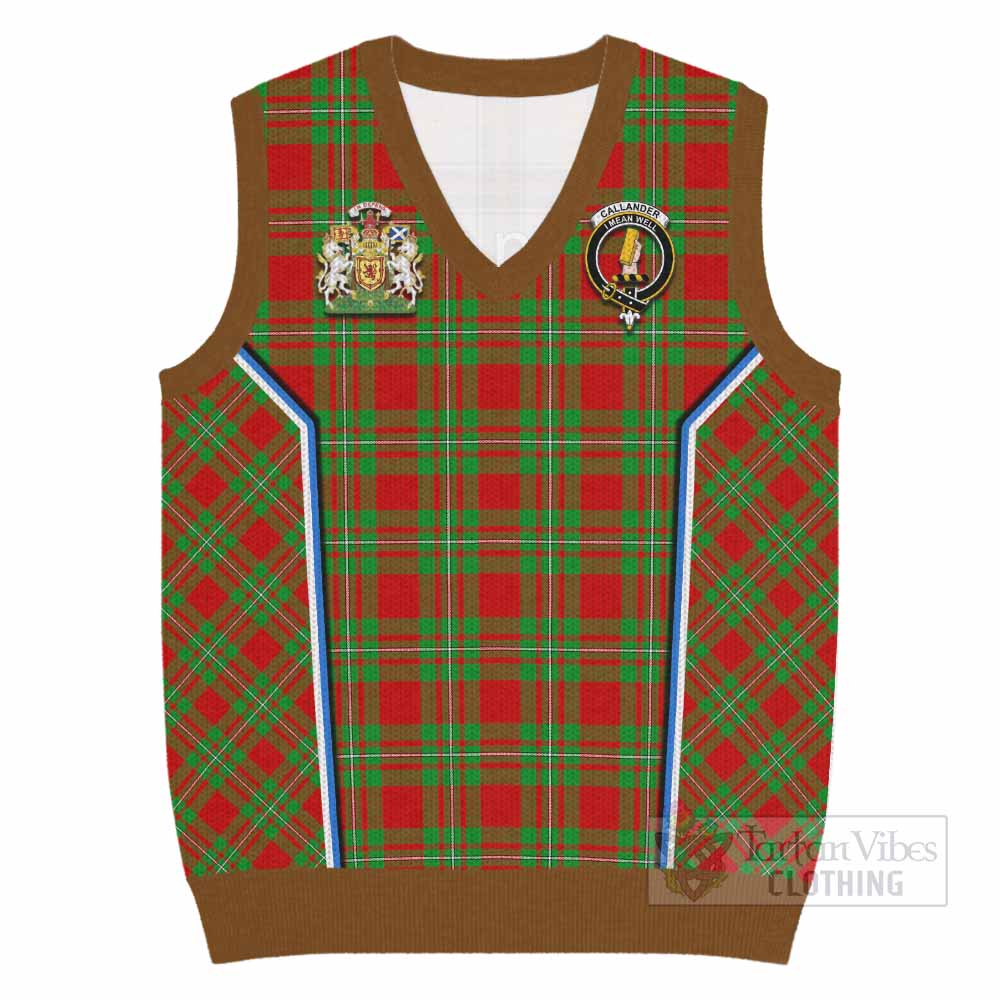 Callander Tartan Crest Knitted V-Neck Vest Scotland Coat of Arm Flag Style - Tartan Vibes Clothing