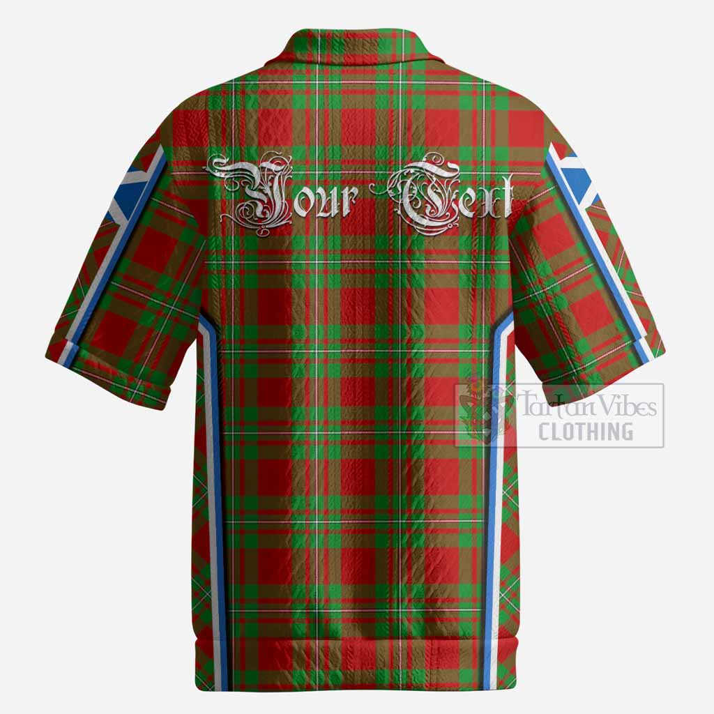 Callander Tartan Crest Men’s Polo Sweater Top Scotland Coat of Arm Flag Style