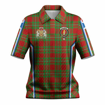 Callander Tartan Crest Women’s Polo Sweater Top Scotland Coat of Arm Flag Style