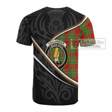 Callander Tartan Family Crest Cotton T-shirt Celtic Scottish Thistle Floral