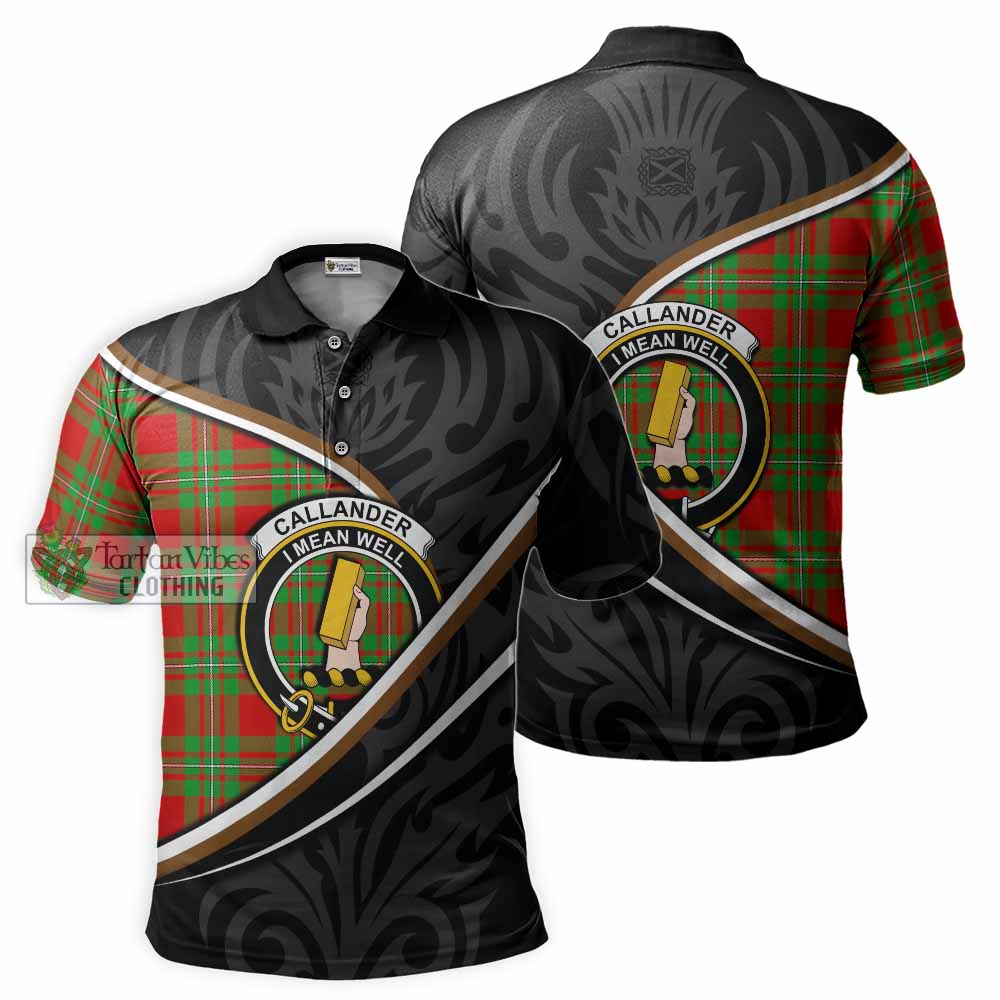 Callander Tartan Family Crest Polo Shirt Celtic Scottish Thistle Floral - Tartan Vibes Clothing