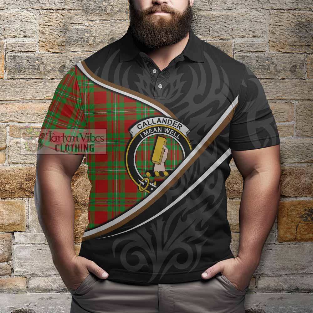 Callander Tartan Family Crest Polo Shirt Celtic Scottish Thistle Floral - Tartan Vibes Clothing