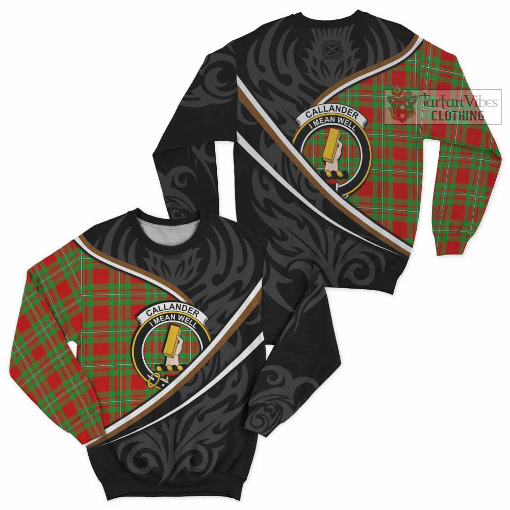 Callander Tartan Family Crest Sweatshirt Celtic Scottish Thistle Floral - Tartan Vibes Clothing