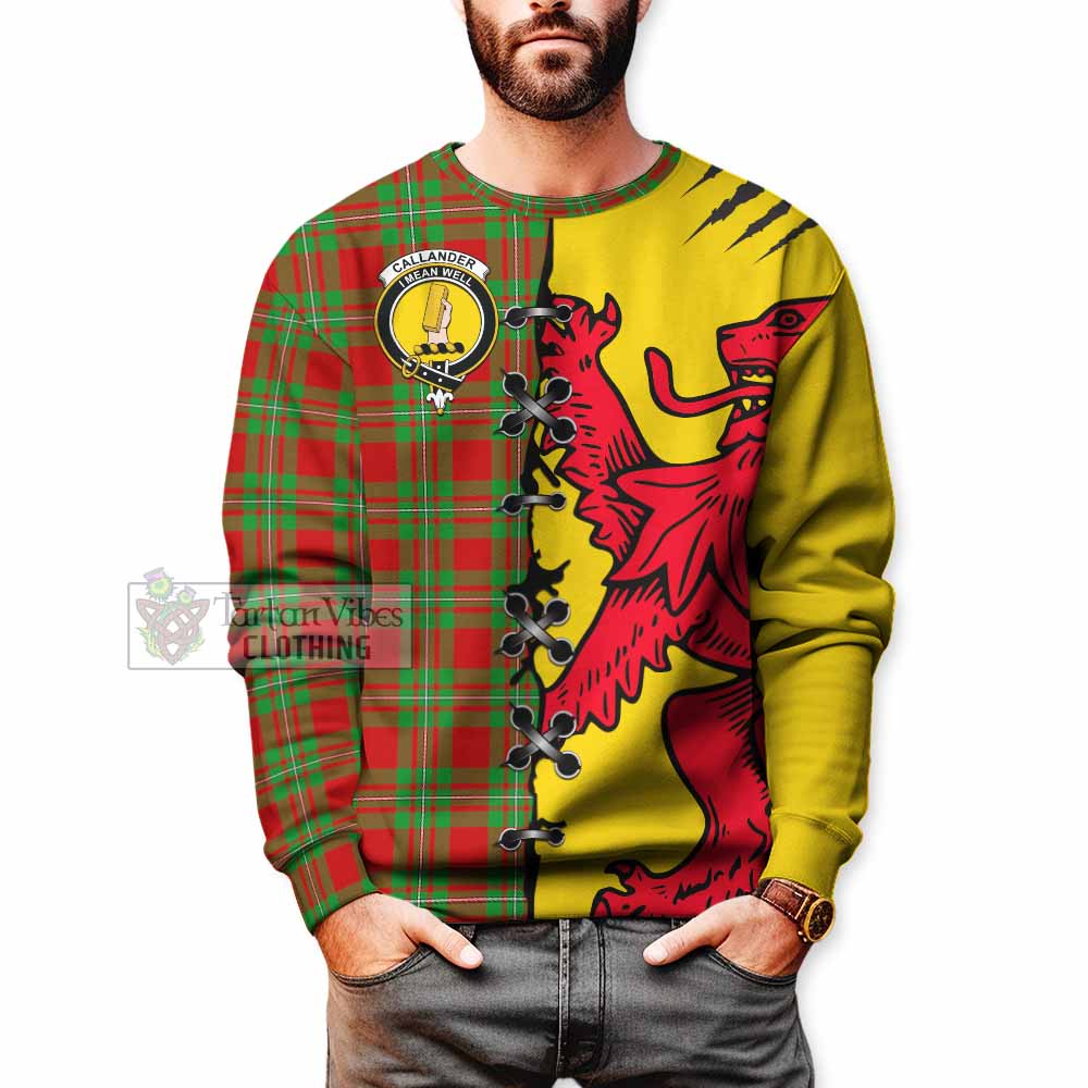 Callander Tartan Family Crest Sweatshirt Lion Rampant Honor - Tartan Vibes Clothing