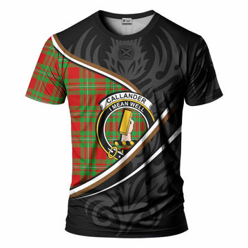 Callander Tartan Family Crest T-shirt Celtic Scottish Thistle Floral