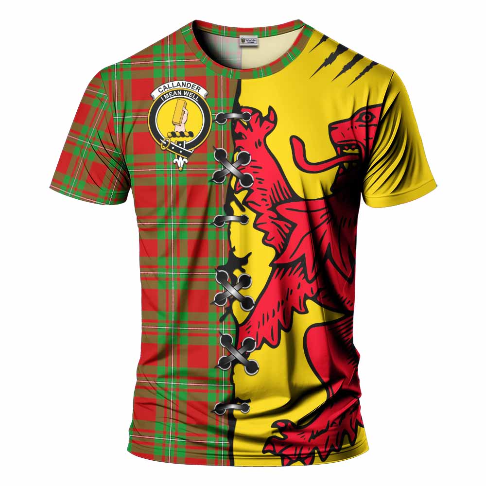 Callander Tartan Family Crest T-shirt Lion Rampant Honor - Tartan Vibes Clothing