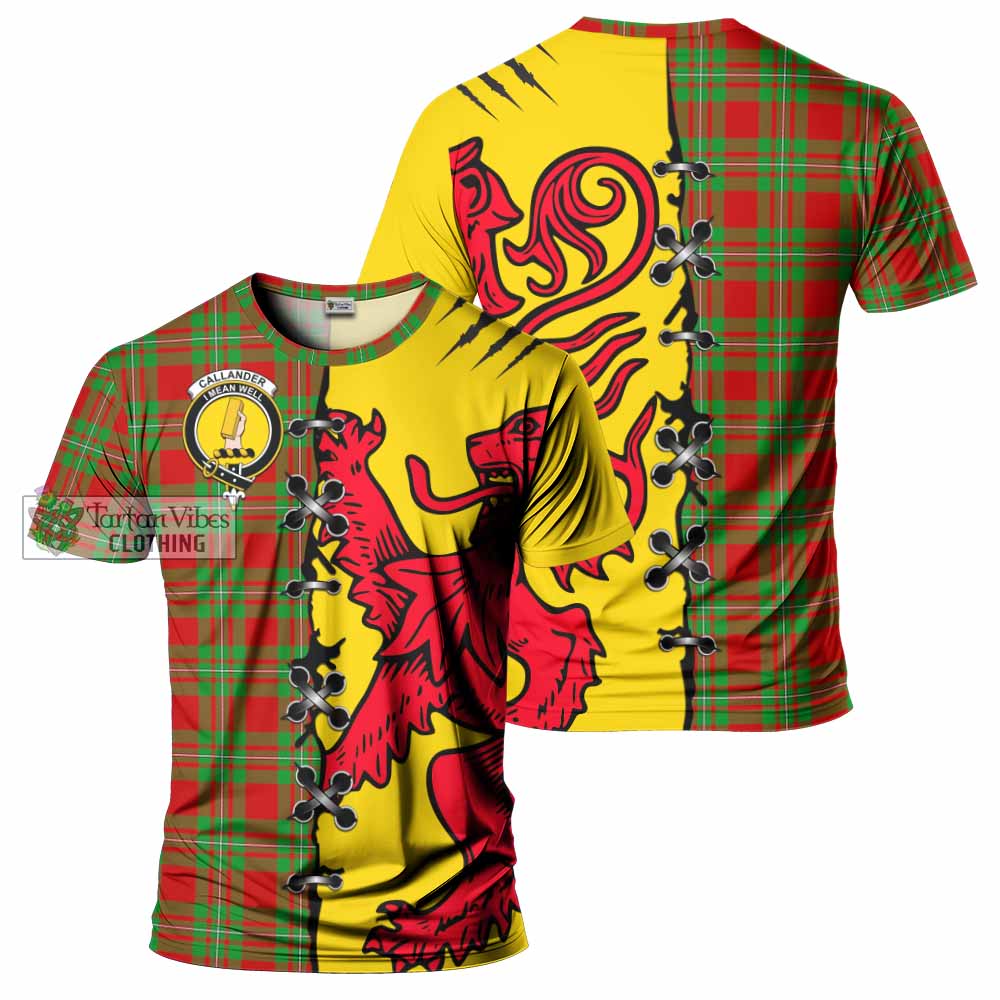 Callander Tartan Family Crest T-shirt Lion Rampant Honor - Tartan Vibes Clothing