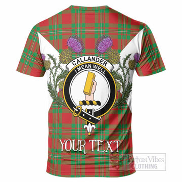 Callander Tartan Family Crest T-Shirt Scottish Burns Night Thistle Floral