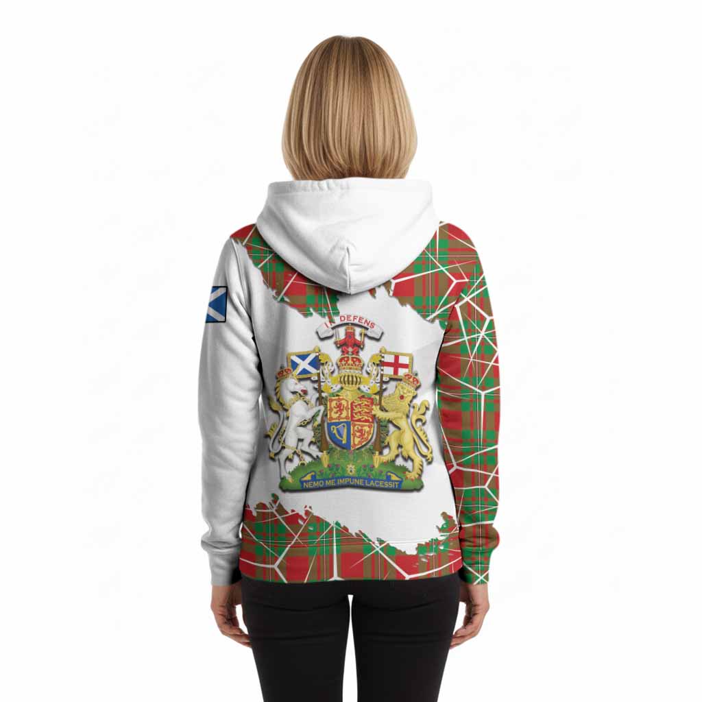 Callander Tartan Hoodie with Family Crest and Lion Rampant Grunge Style