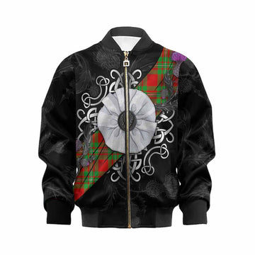 Callander Tartan Kid Bomber Jacket Jacobite White Rose Kid XS - Tartan Vibes Clothing