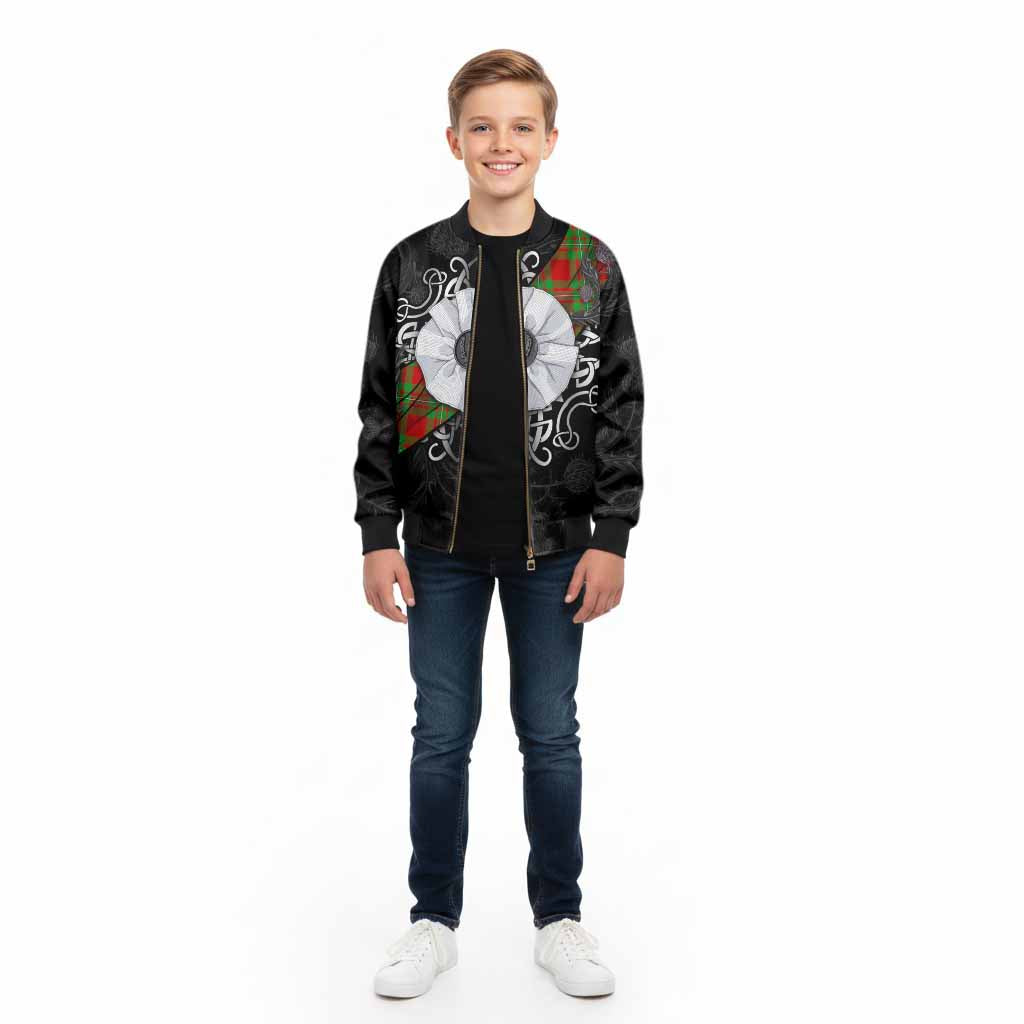 Callander Tartan Kid Bomber Jacket Jacobite White Rose - Tartan Vibes Clothing