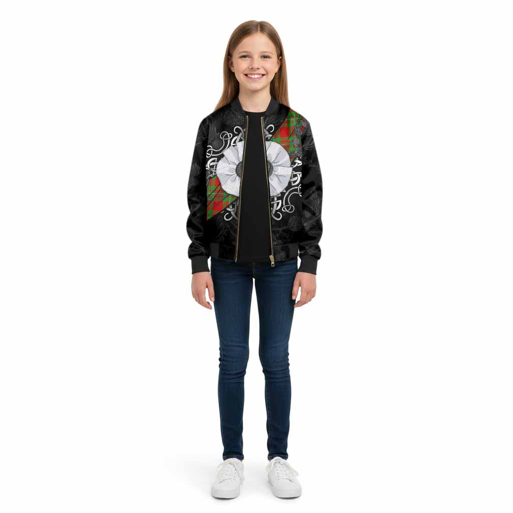 Callander Tartan Kid Bomber Jacket Jacobite White Rose - Tartan Vibes Clothing