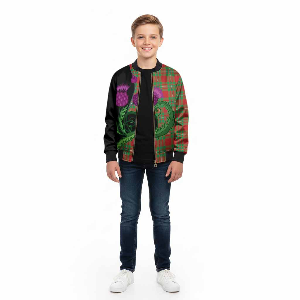 Callander Tartan Kid Bomber Jacket Traditional Scottish Thistle - Tartan Vibes Clothing