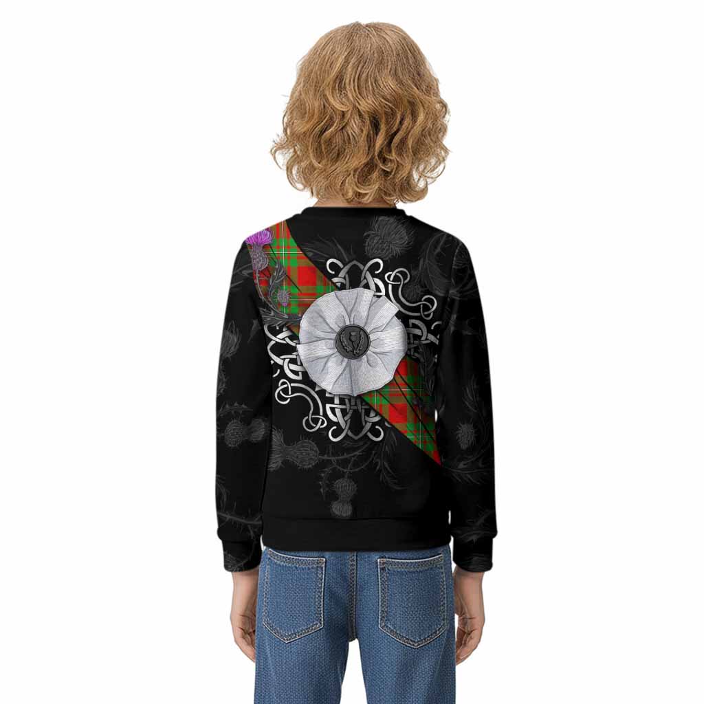 Callander Tartan Kid Knitted Sweatshirt Jacobite White Rose - Tartan Vibes Clothing