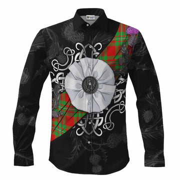 Callander Tartan Long Sleeve Button Shirts Jacobite White Rose Men's Shirt S - Tartan Vibes Clothing