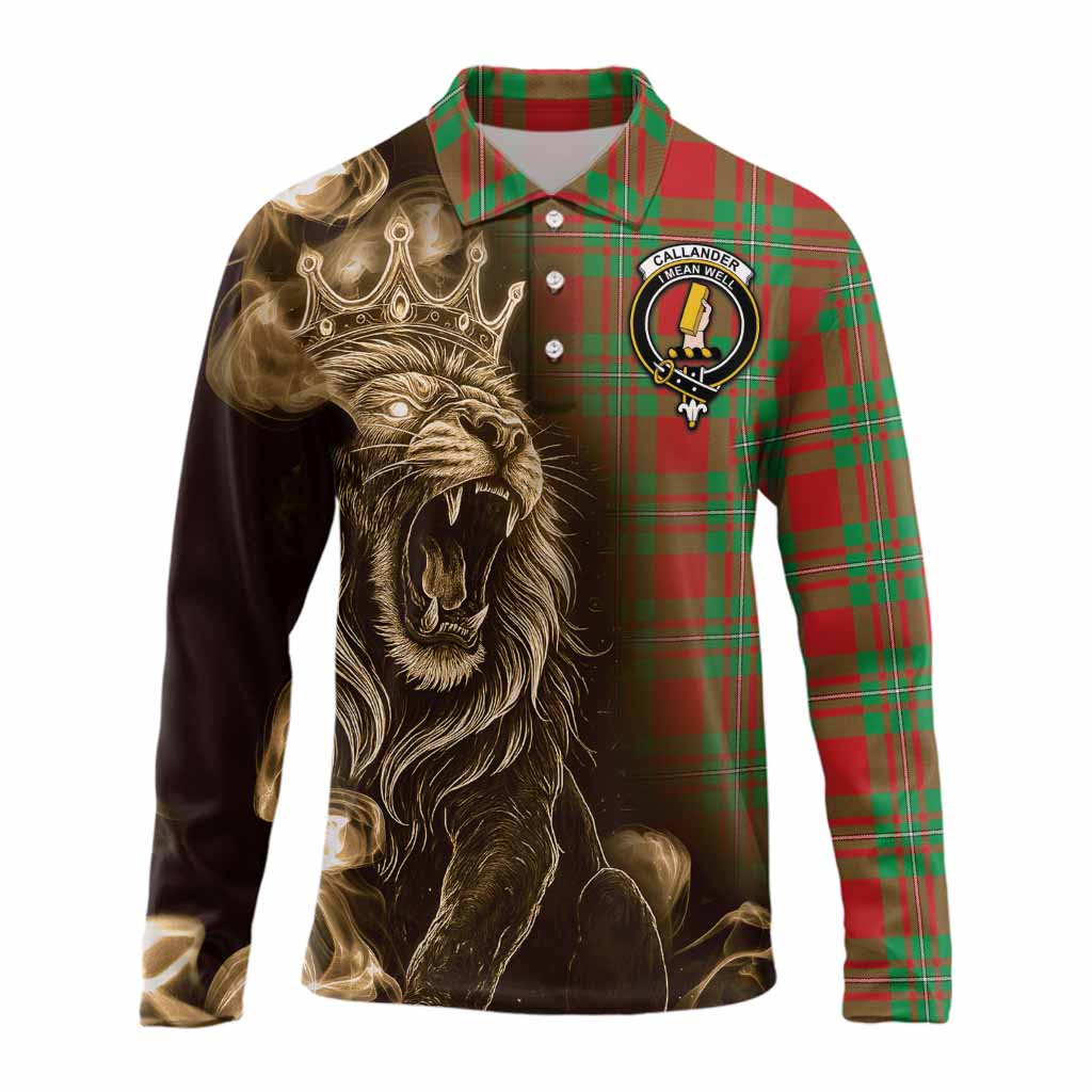 Callander Tartan Long Sleeve Polo Shirt Roaring Lion Heritage