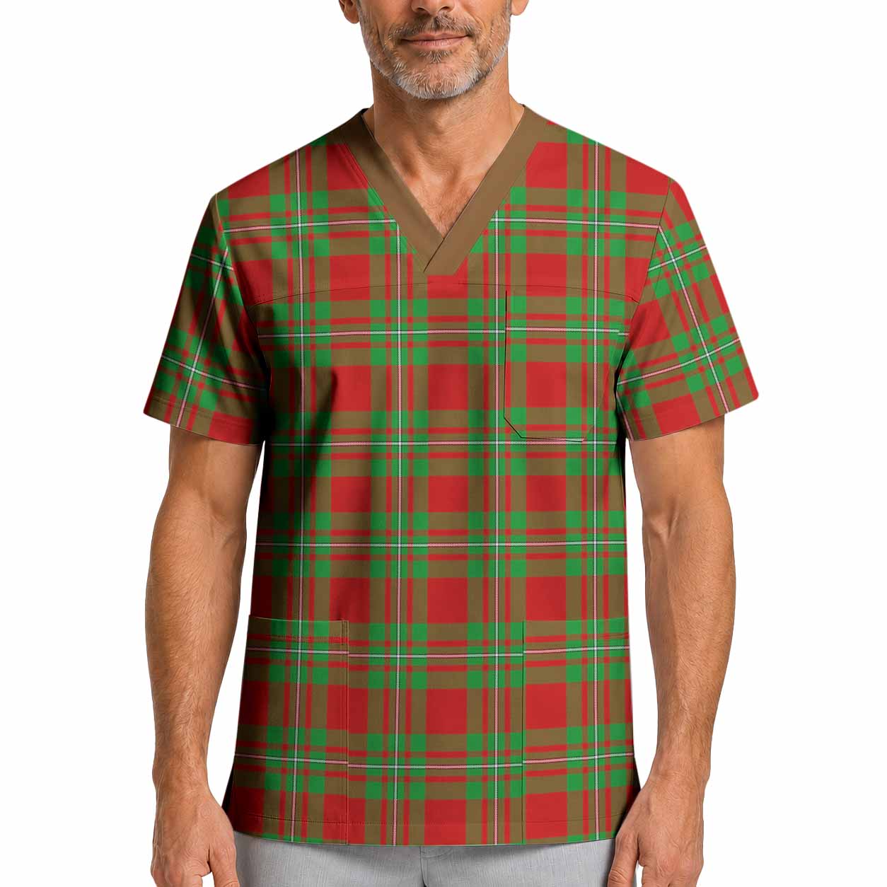 Callander Tartan Scrub Top XL - Tartan Vibes Clothing