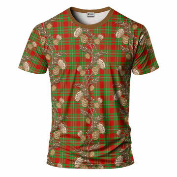 Callander Tartan T-Shirt Seamless Scottish Thistle Flowers