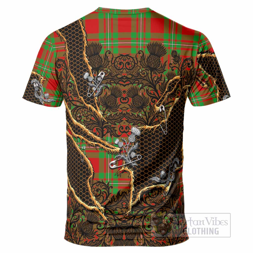 Callander Tartan Thistle Dark Gothic T-Shirt - Tartan Vibes Clothing