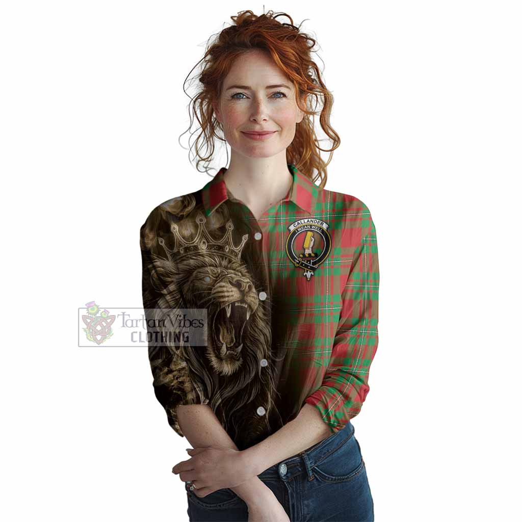 Callander Tartan Women Casual Shirt Roaring Lion Heritage