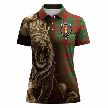Callander Tartan Women Polo Shirt Roaring Lion Heritage