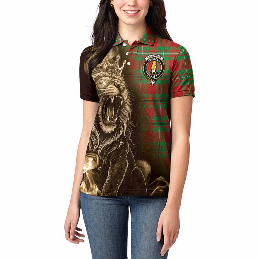 Callander Tartan Women Polo Shirt Roaring Lion Heritage