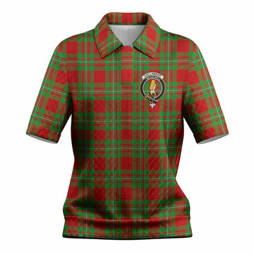 Callander Tartan Women’s Polo Sweater Top with Family Crest