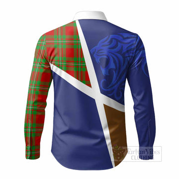 Callander The Scottish Football Crest Long Sleeve Button Shirts Lion-Tartan Army