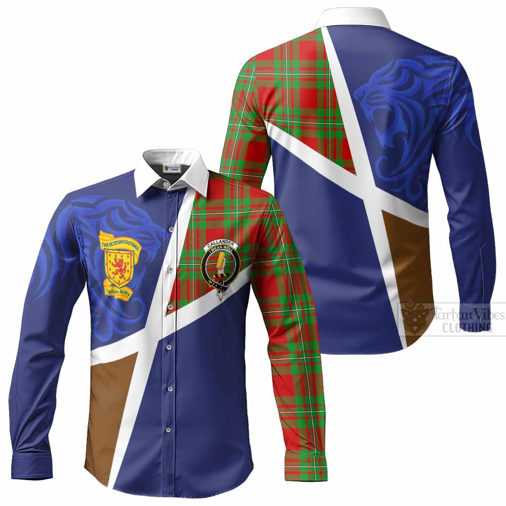 Callander The Scottish Football Crest Long Sleeve Button Shirts Lion-Tartan Army