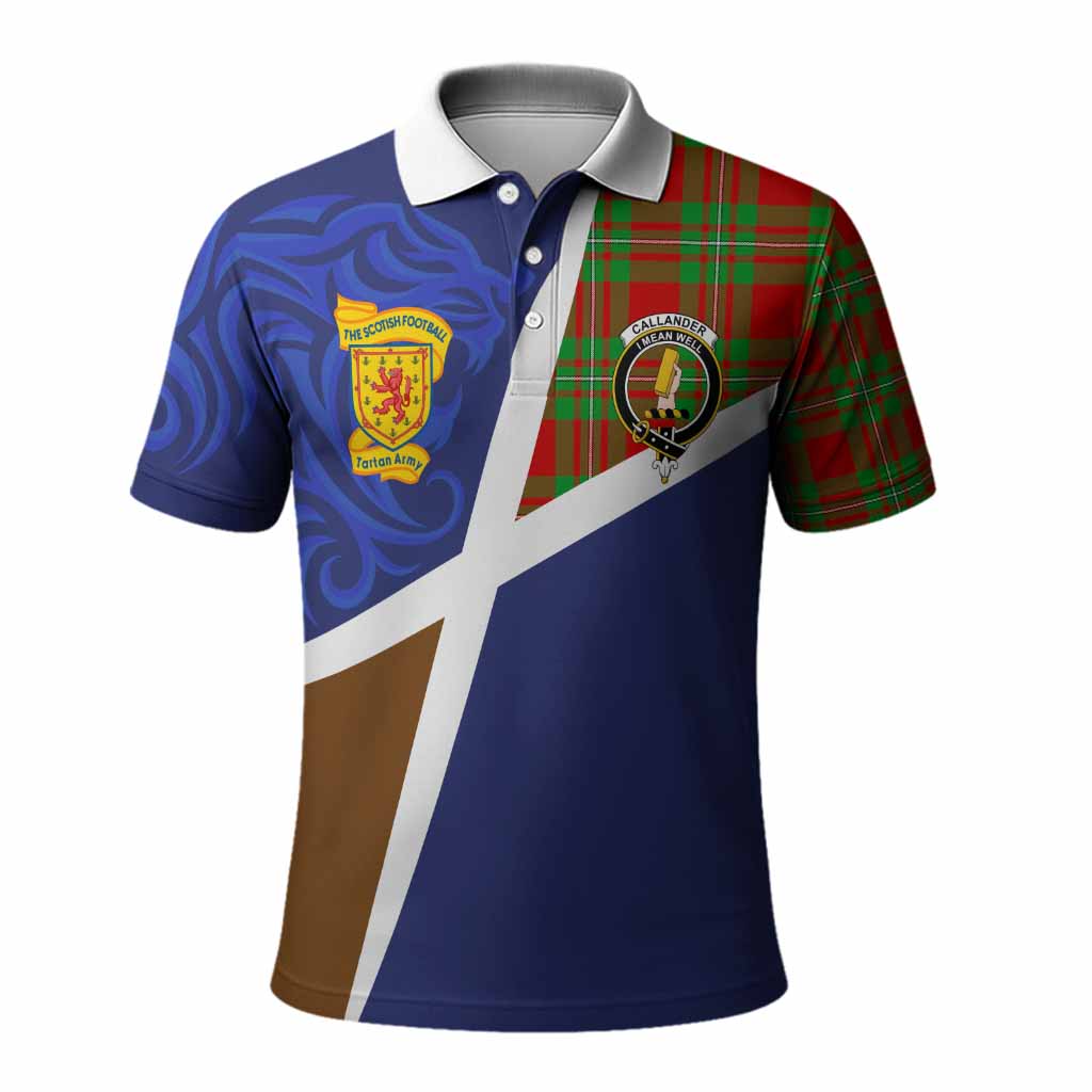 Callander The Scottish Football Crest Polo Shirt Lion-Tartan Army