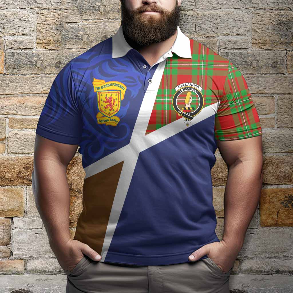 Callander The Scottish Football Crest Polo Shirt Lion-Tartan Army