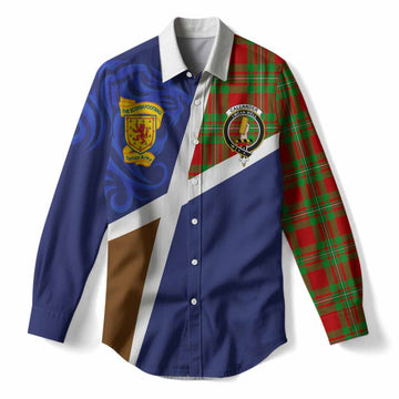 Callander The Scottish Football Crest Women Casual Shirt Lion-Tartan Army
