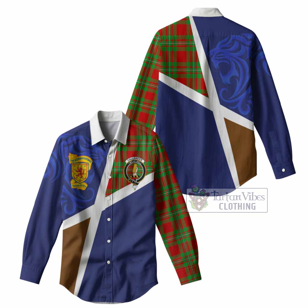Callander The Scottish Football Crest Women Casual Shirt Lion-Tartan Army